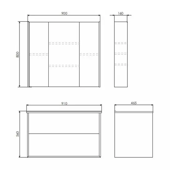 ЗЕРКАЛО-ШКАФ COMFORTY ЖЕНЕВА-90 ДУБ БЕЛЫЙ