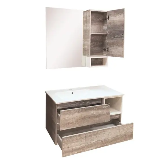 ТУМБА-УМЫВАЛЬНИК COMFORTY ТУРИН-90L ДУБ БЕЖЕВЫЙ С РАКОВИНОЙ COMFORTY 9090EL