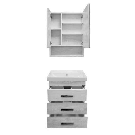 ТУМБА-УМЫВАЛЬНИК COMFORTY НИКОСИЯ-60Н ДУБ БЕЛЫЙ С РАКОВИНОЙ FEST 60 F01