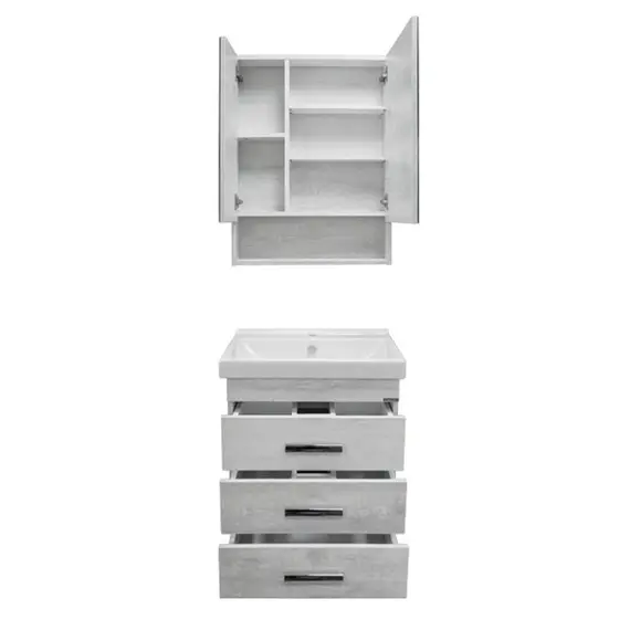 ТУМБА-УМЫВАЛЬНИК COMFORTY НИКОСИЯ-60Н ДУБ БЕЛЫЙ С РАКОВИНОЙ FEST 60 F01