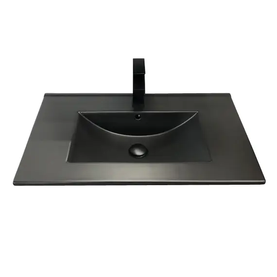 ТУМБА-УМЫВАЛЬНИК COMFORTY БОНН-75 ДУБ ТЕМНЫЙ С  РАКОВИНОЙ COMFORTY 75E ЧЕРНАЯ МАТОВАЯ 