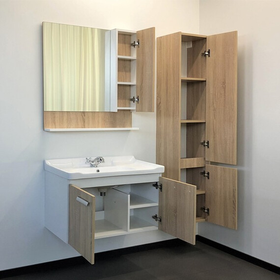 ТУМБА-УМЫВАЛЬНИК COMFORTY РИГА-80 ДУБ СОНОМА С РАКОВИНОЙ COMFORTY 9335-80