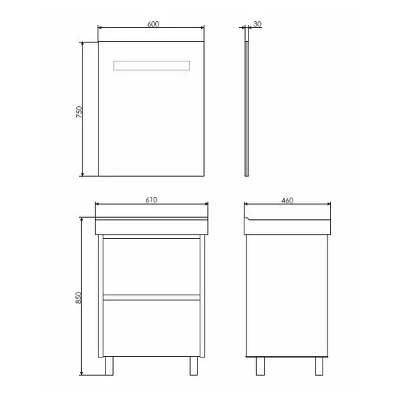ТУМБА-УМЫВАЛЬНИК COMFORTY ДУБЛИН-60 БЕЛЫЙ ГЛЯНЕЦ С РАКОВИНОЙ COMFORTY 8056