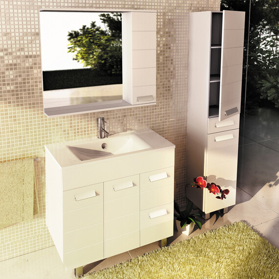 ТУМБА-УМЫВАЛЬНИК COMFORTY МОДЕНА М-90 БЕЛАЯ МАТОВАЯ  С РАКОВИНОЙ QUADRO 90