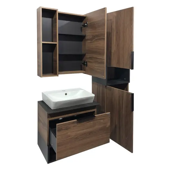 ЗЕРКАЛО-ШКАФ COMFORTY ШТУТГАРТ-60 ДУБ ТЁМНО-КОРИЧНЕВЫЙ