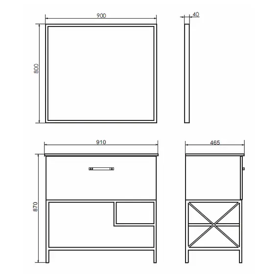 ТУМБА-УМЫВАЛЬНИК COMFORTY БРЕДФОРД-90 ДУБ ТЕМНЫЙ С РАКОВИНОЙ COMFORTY 90E ЧЕРНАЯ МАТОВАЯ