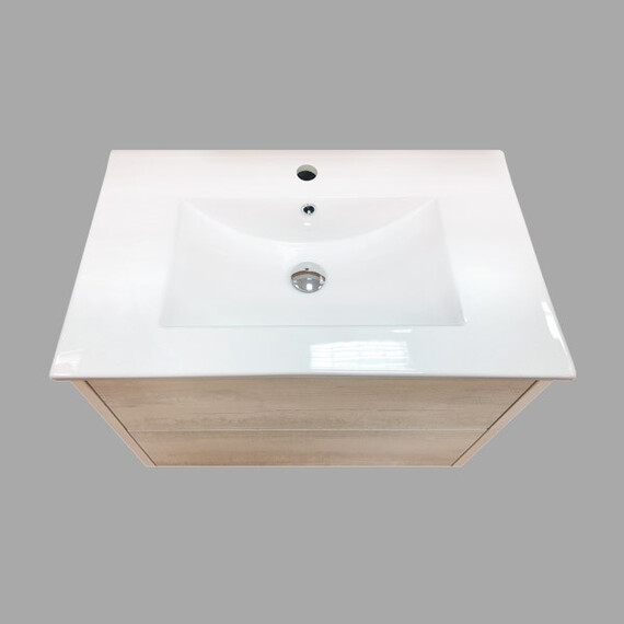 ТУМБА-УМЫВАЛЬНИК COMFORTY ЖЕНЕВА-75 ДУБ БЕЛЫЙ С РАКОВИНОЙ COMFORTY 75E