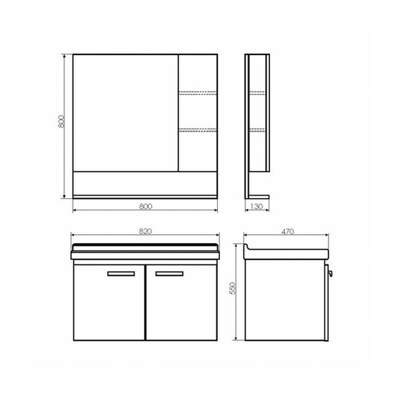 ТУМБА-УМЫВАЛЬНИК COMFORTY РИГА-80 ДУБ СОНОМА С РАКОВИНОЙ COMFORTY 9335-80