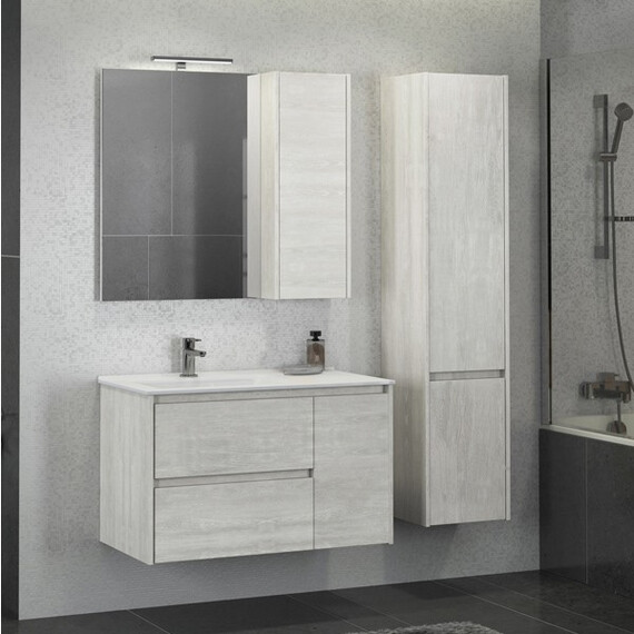ТУМБА-УМЫВАЛЬНИК COMFORTY БРЕМЕН-90 ДУБ БЕЛЫЙ С РАКОВИНОЙ COMFORTY 9090EL