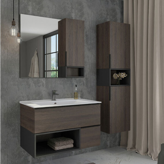 ШКАФ-КОЛОННА COMFORTY ФРАНКФУРТ-40 ДУБ ШОКОЛАДНО-КОРИЧНЕВЫЙ