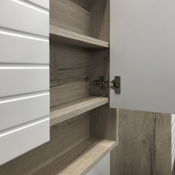 ЗЕРКАЛО-ШКАФ COMFORTY КЛЕОН-60 БЕЛЫЙ/ДУБ ДЫМЧАТЫЙ