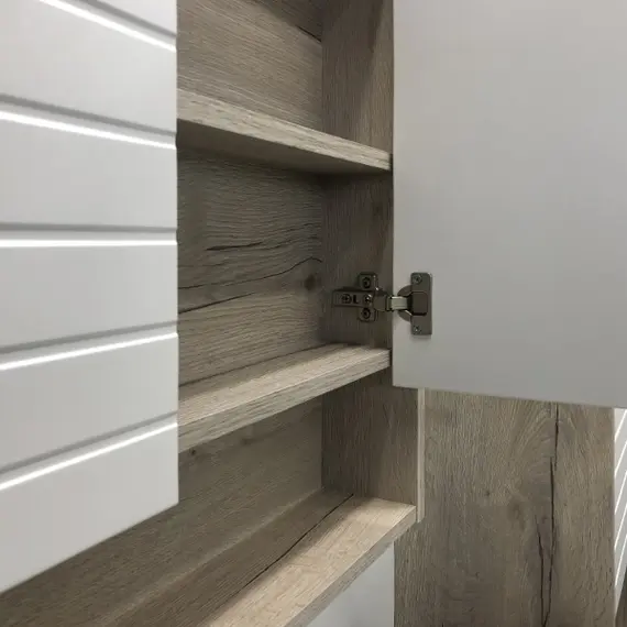 ЗЕРКАЛО-ШКАФ COMFORTY КЛЕОН-60 БЕЛЫЙ/ДУБ ДЫМЧАТЫЙ