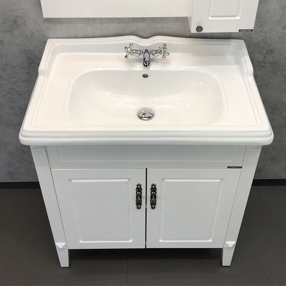 ТУМБА-УМЫВАЛЬНИК COMFORTY ПАЛЕРМО-80 БЕЛЫЙ ГЛЯНЕЦ С РАКОВИНОЙ COMFORTY 3380