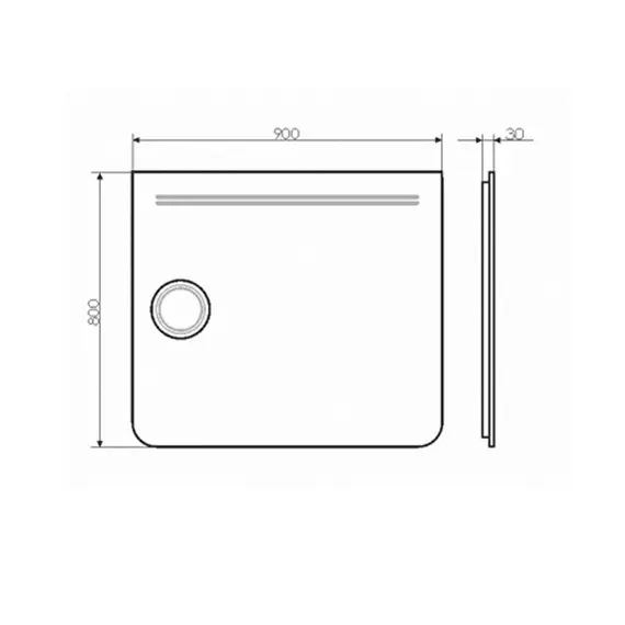 ЗЕРКАЛО COMFORTY ЛОНДОН-90 СВЕТОДИОДНАЯ ЛЕНТА, СЕНСОР 900*800 00004140523CF