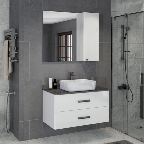 ЗЕРКАЛО-ШКАФ COMFORTY АМСТЕРДАМ-95 БЕЛЫЙ