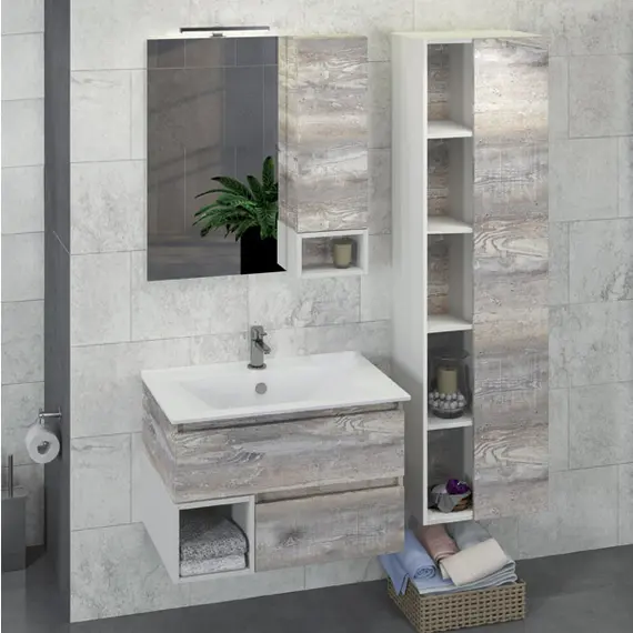 ЗЕРКАЛО-ШКАФ COMFORTY ТУРИН-75 ДУБ БЕЖЕВЫЙ