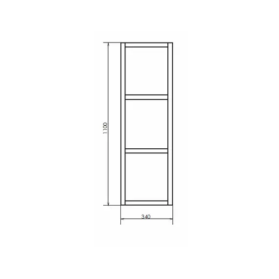 ШКАФ ПОДВЕСНОЙ ОТКРЫТЫЙ COMFORTY ДЮССЕЛЬДОРФ-35М ДУБ ДЫМЧАТЫЙ