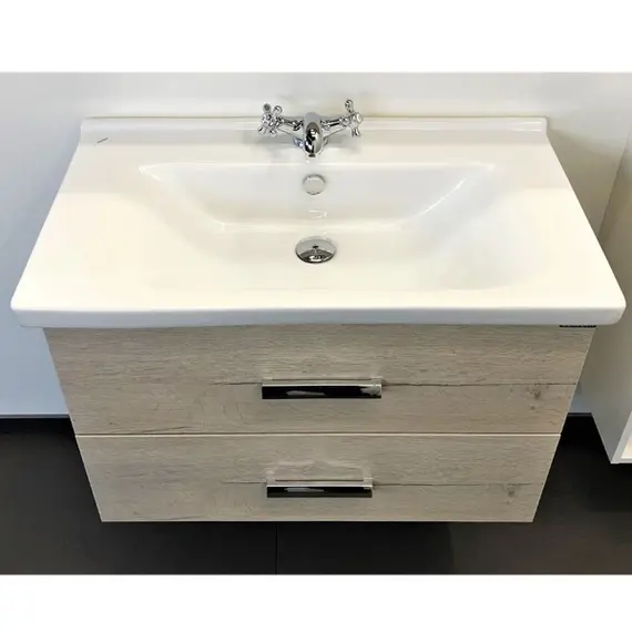 ТУМБА-УМЫВАЛЬНИК COMFORTY ПАРМА-80 ДУБ ДЫМЧАТЫЙ С РАКОВИНОЙ МИРАНДА-80