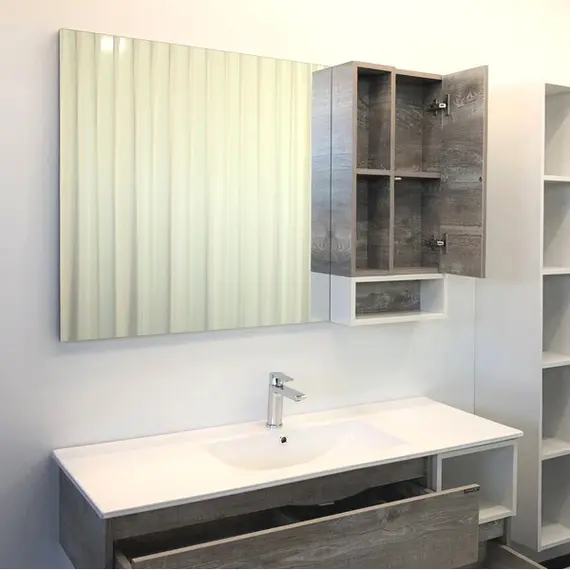 ЗЕРКАЛО-ШКАФ COMFORTY ТУРИН-120 ДУБ БЕЖЕВЫЙ