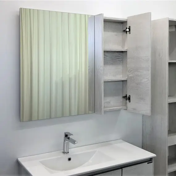 ЗЕРКАЛО-ШКАФ COMFORTY БРЕМЕН-90 ДУБ БЕЛЫЙ