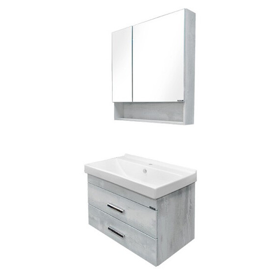 ТУМБА-УМЫВАЛЬНИК COMFORTY НИКОСИЯ-80П ДУБ БЕЛЫЙ С РАКОВИНОЙ FEST 80 F01