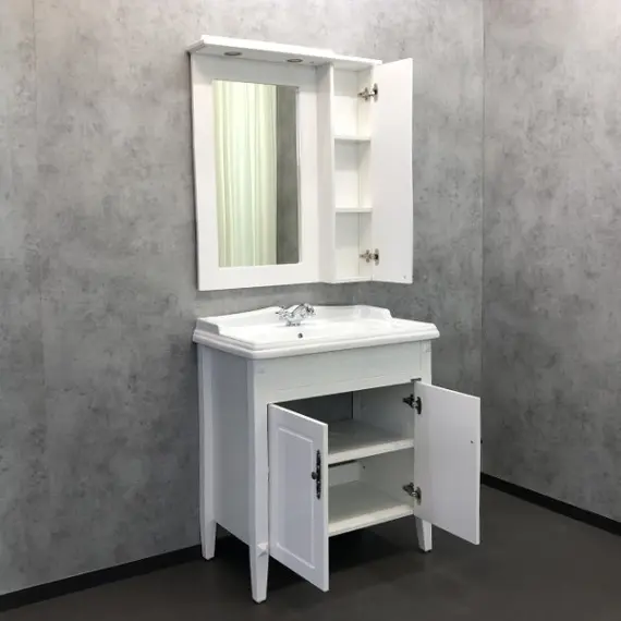 ТУМБА-УМЫВАЛЬНИК COMFORTY ПАЛЕРМО-80 БЕЛЫЙ ГЛЯНЕЦ С РАКОВИНОЙ COMFORTY 3380