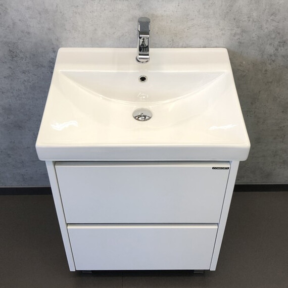 ТУМБА-УМЫВАЛЬНИК COMFORTY ДУБЛИН-60 БЕЛЫЙ ГЛЯНЕЦ С РАКОВИНОЙ COMFORTY 8056