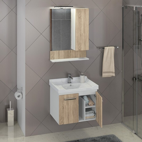ЗЕРКАЛО-ШКАФ COMFORTY РИГА-60 ДУБ СОНОМА