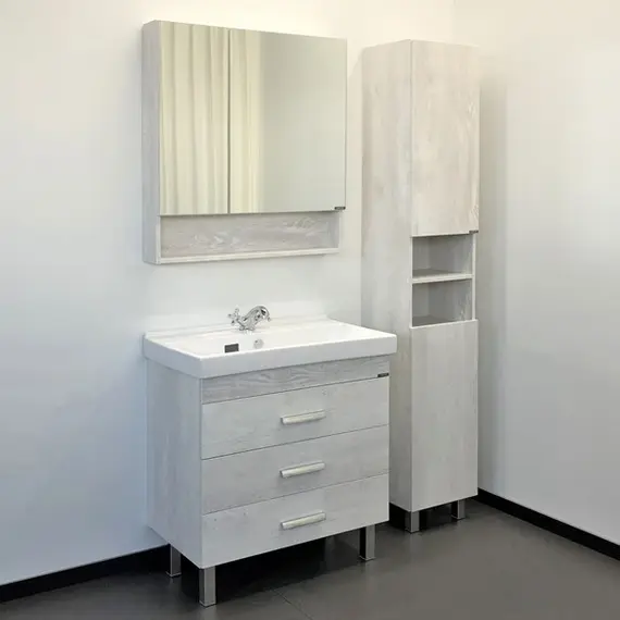 ТУМБА-УМЫВАЛЬНИК COMFORTY НИКОСИЯ-80Н ДУБ БЕЛЫЙ С РАКОВИНОЙ FEST 80 F01