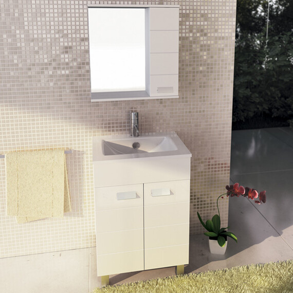 ТУМБА-УМЫВАЛЬНИК COMFORTY МОДЕНА М-60 БЕЛАЯ МАТОВАЯ  С РАКОВИНОЙ QUADRO 60 