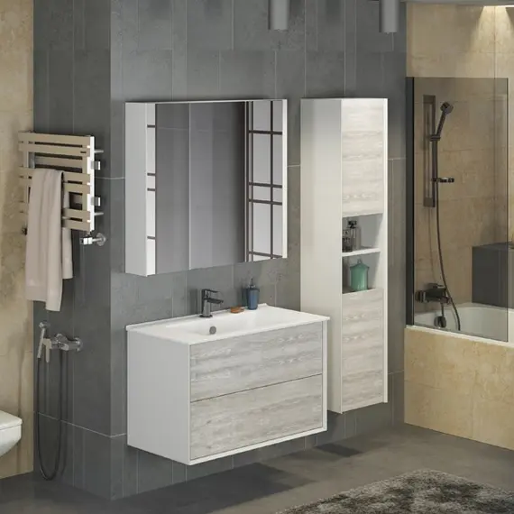 ШКАФ-КОЛОННА COMFORTY ЖЕНЕВА-35 ДУБ БЕЛЫЙ