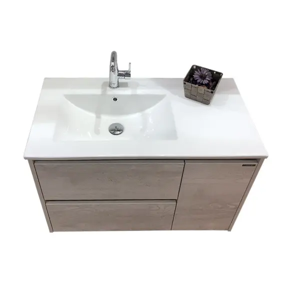 ТУМБА-УМЫВАЛЬНИК COMFORTY БРЕМЕН-90 ДУБ БЕЛЫЙ С РАКОВИНОЙ COMFORTY 9090EL