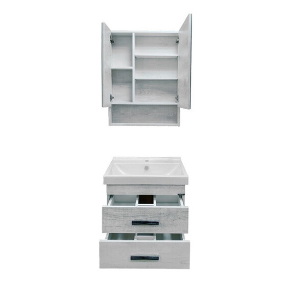 ТУМБА-УМЫВАЛЬНИК COMFORTY НИКОСИЯ-60П  ДУБ БЕЛЫЙ С РАКОВИНОЙ FEST 60 F01