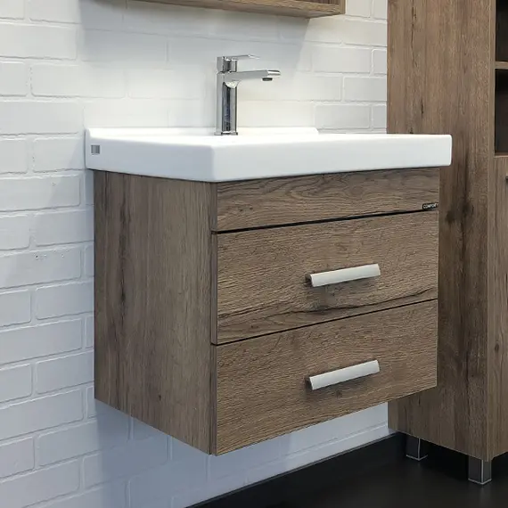 ТУМБА-УМЫВАЛЬНИК COMFORTY НИКОСИЯ 60П ДУБ ТЕМНЫЙ С РАКОВИНОЙ FEST 60 F01