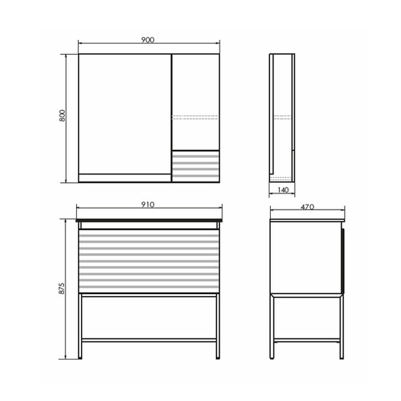 ТУМБА-УМЫВАЛЬНИК COMFORTY СТРАСБУРГ-90 ДУБ ДЫМЧАТЫЙ С РАКОВИНОЙ QUADRO 90