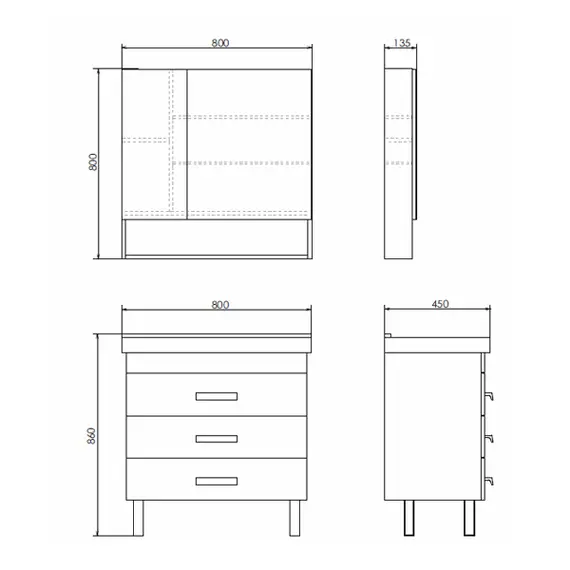 ТУМБА-УМЫВАЛЬНИК COMFORTY НИКОСИЯ-80Н ДУБ ТЕМНЫЙ С РАКОВИНОЙ FEST 80