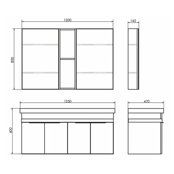 ТУМБА-УМЫВАЛЬНИК COMFORTY ДУЭТ-125 ДУБ НАТУРАЛЬНЫЙ С РАК. ГАРМОНИЯ-125