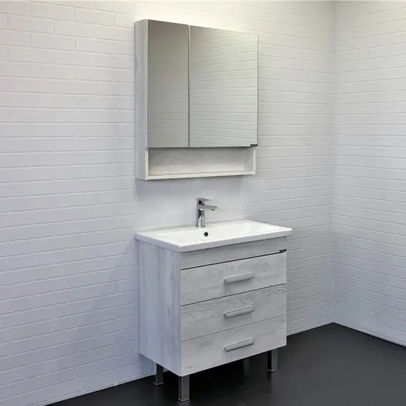 ТУМБА-УМЫВАЛЬНИК COMFORTY НИКОСИЯ-70Н ДУБ БЕЛЫЙ С РАКОВИНОЙ COMO 70