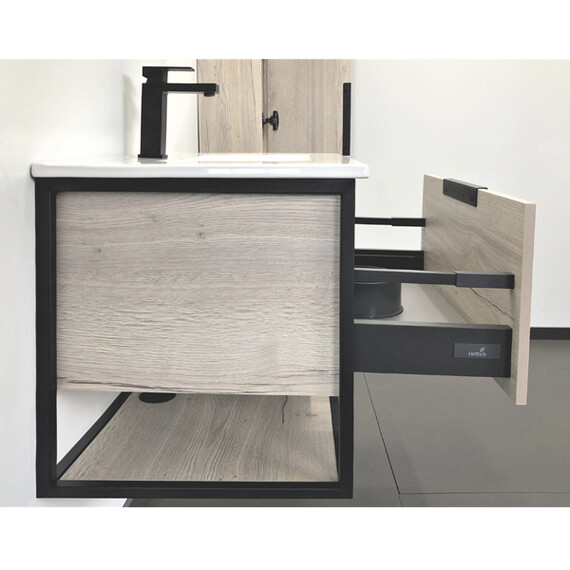 ТУМБА-УМЫВАЛЬНИК COMFORTY БОНН 75 ГРАФИТ/ДУБ ДЫМЧАТЫЙ С РАКОВИНОЙ COMFORTY 75E