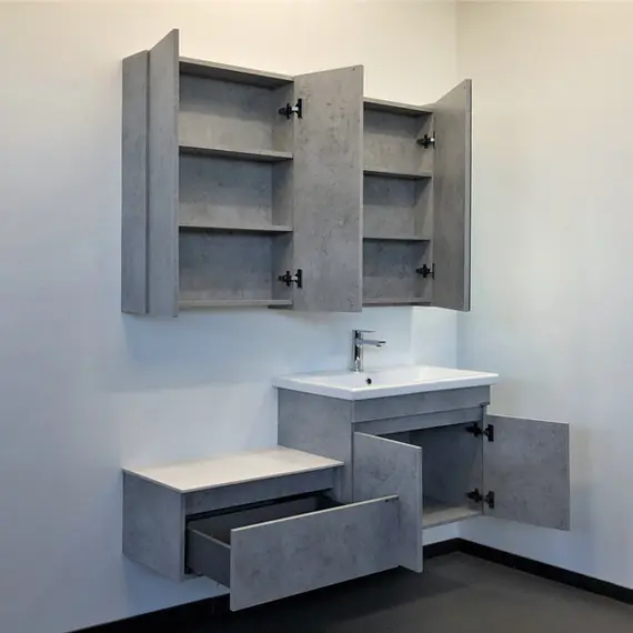 ТУМБА-УМЫВАЛЬНИК ПОДВЕСНАЯ COMFORTY ОСЛО-70ПД БЕТОН СВЕТЛЫЙ С РАКОВИНОЙ COMO 70