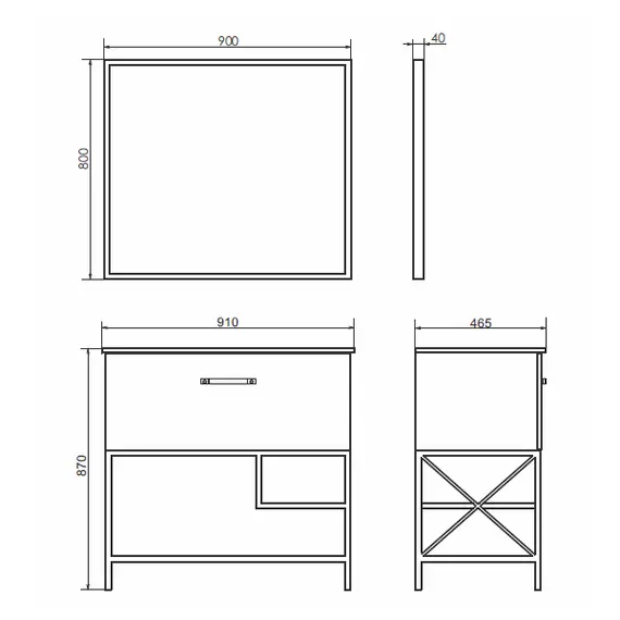 ТУМБА-УМЫВАЛЬНИК COMFORTY БРЕДФОРД-90 БЕЛЫЙ ГЛЯНЕЦ С РАКОВИНОЙ COMFORTY 90E