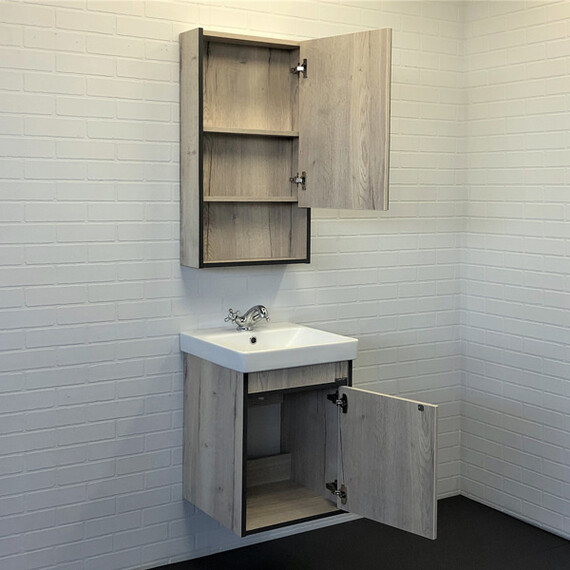 ТУМБА-УМЫВАЛЬНИК COMFORTY ВЕНА-45 ДУБ ДЫМЧАТЫЙ С РАКОВИНОЙ АДРИАНА 45