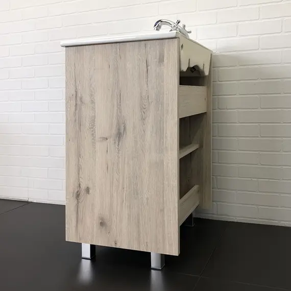 ТУМБА-УМЫВАЛЬНИК COMFORTY МАРИО-60 ДУБ ДЫМЧАТЫЙ С РАКОВИНОЙ QUADRO 60