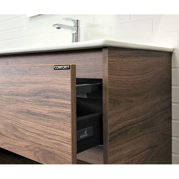 ТУМБА-УМЫВАЛЬНИК COMFORTY БОРДО-90 ДУБ ТЕМНО-КОРИЧНЕВЫЙ С РАКОВИНОЙ QUADRO 90