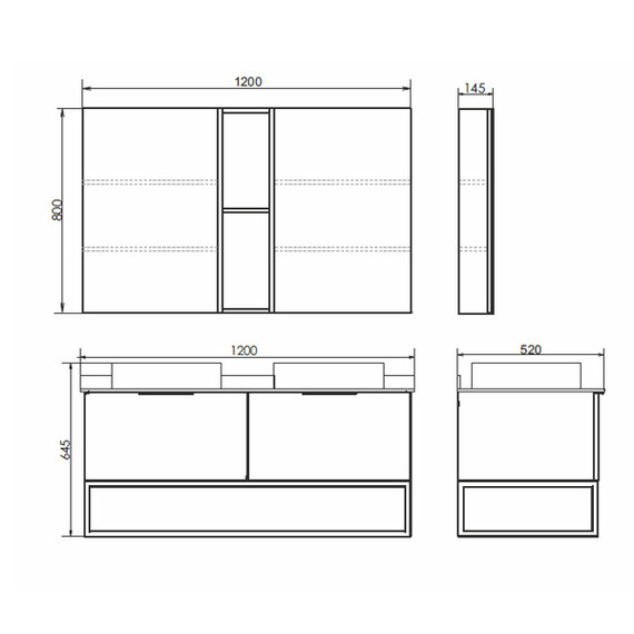 ТУМБА-УМЫВАЛЬНИК COMFORTY ПОРТО-120-2 ДУБ ДЫМЧАТЫЙ С БЕЛОЙ СТОЛЕШНИЦЕЙ С РАКОВИНАМИ COMFORTY 9110