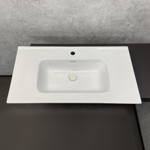 ТУМБА-УМЫВАЛЬНИК COMFORTY КЛЕОН-90Н ДУБ ДЫМЧАТЫЙ С РАКОВИНОЙ COMFORTY 9090M