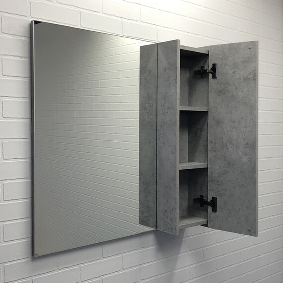 ЗЕРКАЛО-ШКАФ COMFORTY ОСЛО-80 БЕТОН СВЕТЛЫЙ