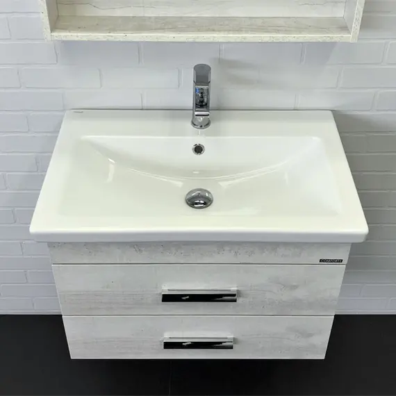 ТУМБА-УМЫВАЛЬНИК COMFORTY НИКОСИЯ-70П ДУБ БЕЛЫЙ С РАКОВИНОЙ COMO 70