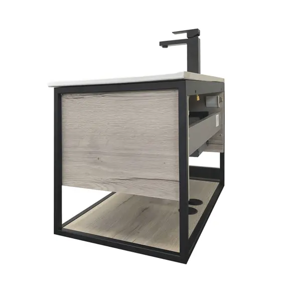 ТУМБА-УМЫВАЛЬНИК COMFORTY БОНН 75 ГРАФИТ/ДУБ ДЫМЧАТЫЙ С РАКОВИНОЙ COMFORTY 75E