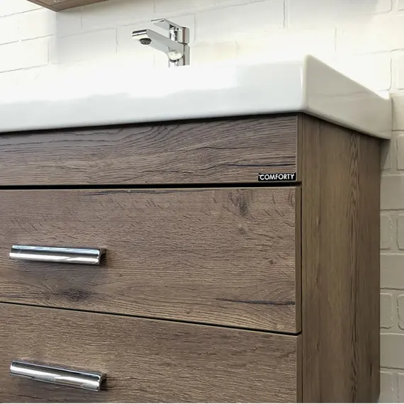 ТУМБА-УМЫВАЛЬНИК COMFORTY НИКОСИЯ 80П ДУБ ТЕМНЫЙ С РАКОВИНОЙ FEST 80